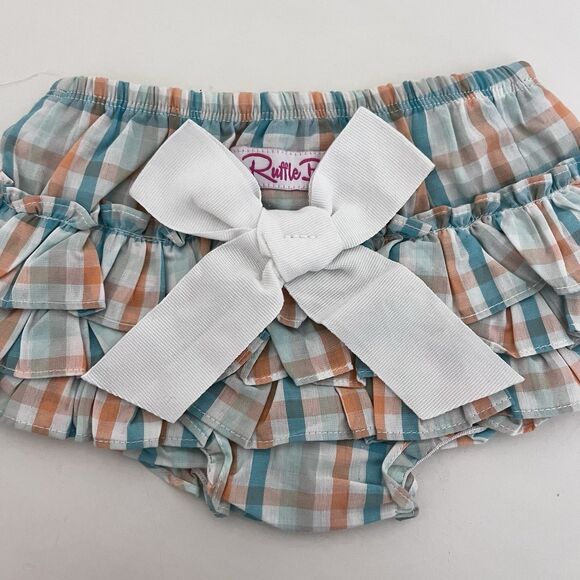 RuffleButts Presley Plaid Ruffled Bloomers Diaper Cover Girls Size 6-12 Months - Picture 6 of 10